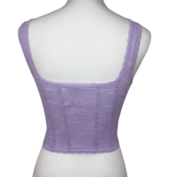 NWT PiNK Victoria’s Secret The Cinched Corset Lavender Lace Bralette Tank Top - Picture 5 of 12